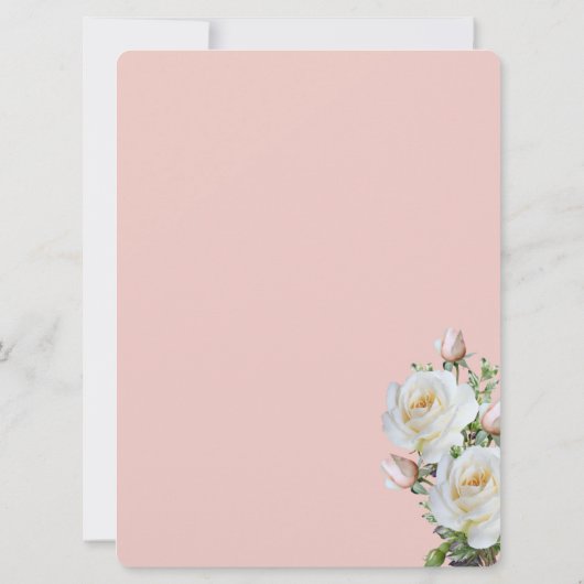 Roze Goud Wit Arabisch Engels Moslim Formal Kaart (Achterkant)