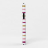 Roze Goud Wit Classic Stripe Monogram Case-Mate iPhone Case (Achterkant/rechts)