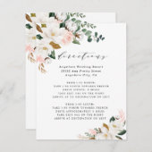 Roze Goud Wit Magnolia Bloemen Routebeschrijving B Informatiekaartje (Voorkant / Achterkant)