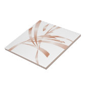 Roze Goud Witte Abstracte Kunst Tegeltje (Zijkant)