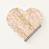 Roze Goud Witte Confetti Notitieboek (Achterkant)