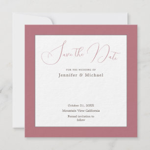 Roze Goud Witte Kleur Professionele Minimalist Save The Date