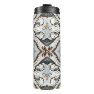 Roze Goud Witte Marmeren Luxe Glam Thermosbeker