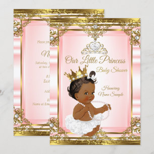 Roze Goud Witte Parel Prinses Baby Borrel Etnisch Kaart