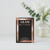 Roze goud | Zwarte artistieke juwelenkaart Visitekaartje (Staand voorkant)