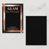 Roze goud | Zwarte artistieke juwelenkaart Visitekaartje (Voorkant / Achterkant)