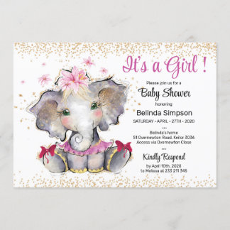Roze goudBaby shower Uitnodiging Baby