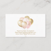 Roze goudballonnen visitekaartje (Achterkant)