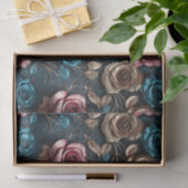  Roze Goudblauwe Rozen Tissuepapier (Geschenk)