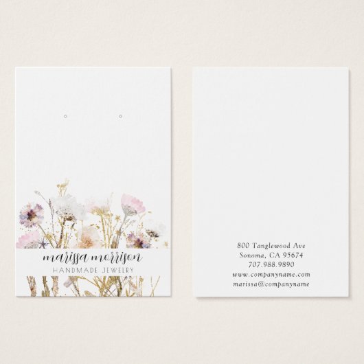 Roze goudbloem Botanische verharding Visitekaartje (Voorkant /achterkant)