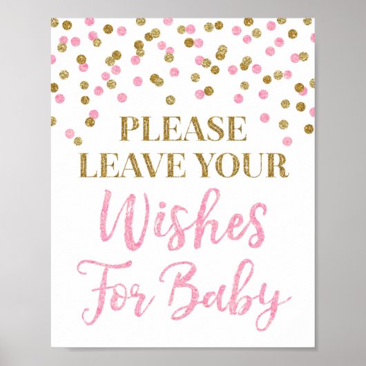 Roze goudConfetti Baby shower Vereist Baby Poster (Voorkant)