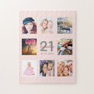 roze gouden 21e verjaardag blush foto legpuzzel