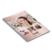 Roze gouden aangepaste fotocollage notitieboek (Rechterzijde)