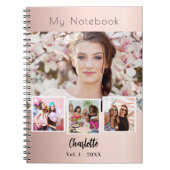 Roze gouden aangepaste fotocollage notitieboek (Voorkant)