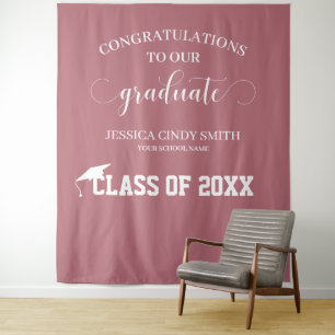 Roze Gouden Afstudeer Foto Booth Prop Tapijt Wandkleed
