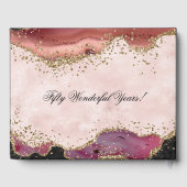 Roze Gouden Agaat 50ste Bruiloft Jubileum Gastenboek (Achterkant)