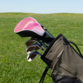 Roze & Gouden Agaat, DIY Naam Wit Script Golfheadcover (Insitu)