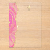 Roze gouden agaat Eerste Heilige Communie Meisje Acryl Uitnodigingen (Voorkant)