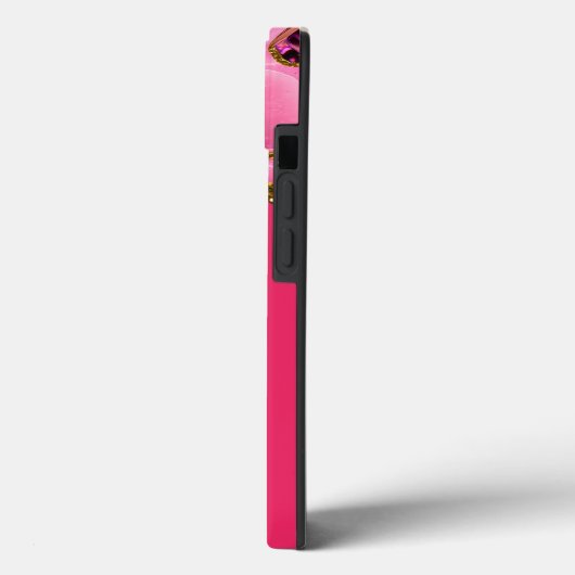Roze & Gouden Agaat Geode Monogram Case-Mate iPhone Case (Achterkant / Links)