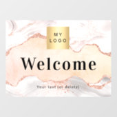 Roze gouden agaat marmeren zakelijk logo welkom raamsticker (Vel)
