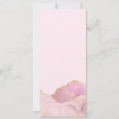 Roze & Gouden Agaat Wedding Menu Kaart (Achterkant)