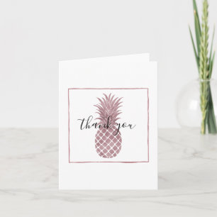 Roze Gouden Ananas Dank je Bedankkaart