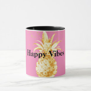 Roze Gouden Ananas Mok