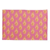 Roze gouden ananas patroon naam kussensloop (Achterkant)