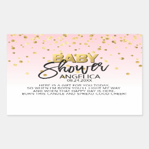 Roze gouden Baby shower Kandle Votive Favor Labels