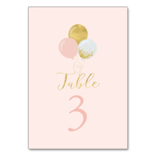 Roze & Gouden Ballonnen 1e Meisje Verjaardagsfeest Kaart