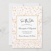 Roze gouden bekleding QR-code Bieden met de datum  Save The Date (Voorkant)