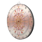 Roze gouden bladeren bloemendartboard dartbord (Voorkant Rechts)