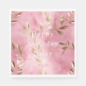 Roze gouden bladeren servet (Voorkant)