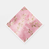 Roze gouden bladeren servet (Hoek)