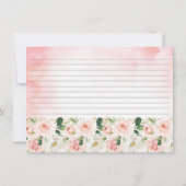 Roze Gouden Bloem Bruiloft Recept Kaarten (Achterkant)