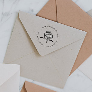 Roze Gouden Bloem Logo Retouradres Stempel