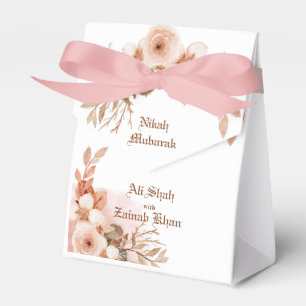 Roze gouden bloem Nikah Mubarak Favor Doos Bedankdoosjes