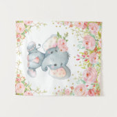 Roze Gouden Bloem Slag Roze Baby Meisje Decoratie Wandkleed (Voorkant (horizontaal))