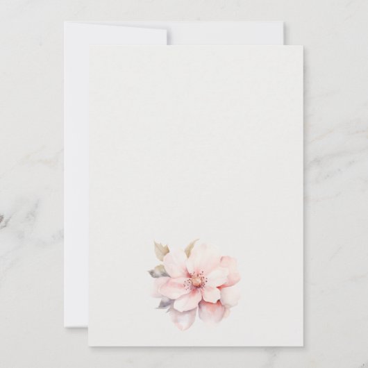 Roze Gouden Bloem Theeset Bruiloft Thee Feestje Bedankkaart (Achterkant)