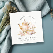 Roze Gouden Bloem Theeset Bruiloft Thee Feestje Servet