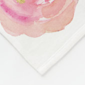 Roze & Gouden Bloemen Fleece Deken (Hoek)