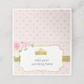 Roze & Gouden Bloemen Prinses Kroon (Buitenkant ongevouwen)