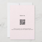 Roze gouden bloemenboog QR-code RSVP luxe trouwdag Kaart (Achterkant)