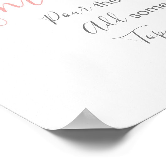 Roze Gouden Bloemige Bruidsfeest Mimosa Bar Poster (Hoek)