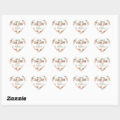 Roze Gouden Bloemige Zam Zam cadeau Hart Sticker (Vel)