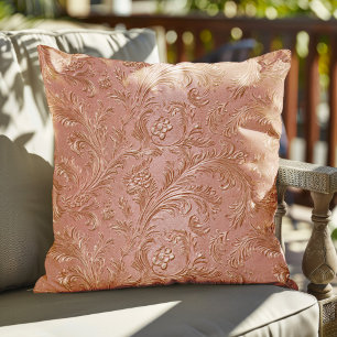 Roze-gouden bloempatroon kussen