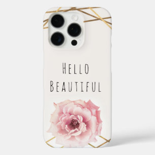 Roze & Gouden Bloemschikking Pioen Glam Douane iPhone 16 Pro Hoesje