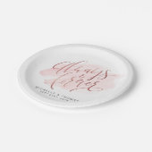 Roze Gouden Blush Altijd En Voor Altijd Script Bru Papieren Bordje (Gekanteld)