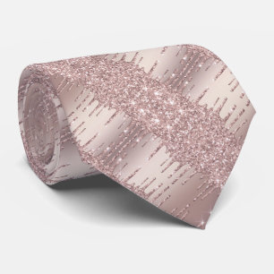 Roze Gouden Blush Glitter Druppels Uw Feest Halsba Stropdas