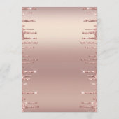 Roze Gouden Blush Glitter Glans Drips Chic Luxe Menu (Achterkant)